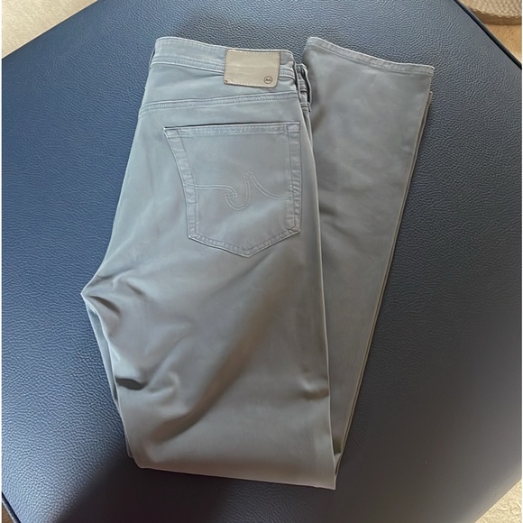 AG The Everett Sueded Stretch Sateen Slim Straight Leg Pants/ Ice Blue 36x34 - Picture 10 of 16